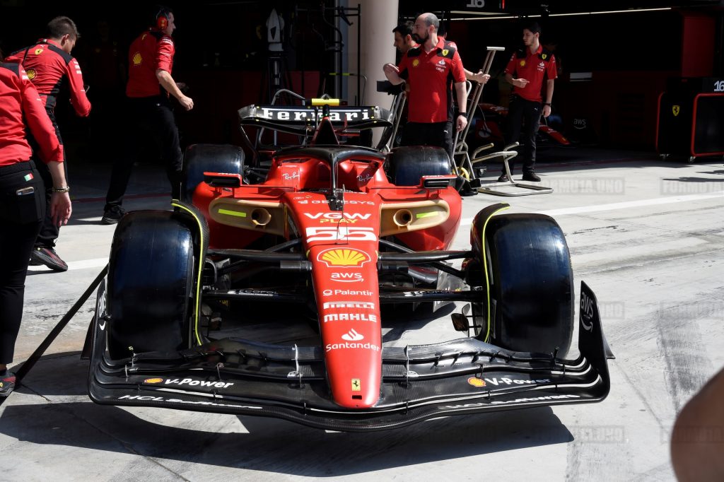 Ferrari SF-23 in the Bahrain pit.